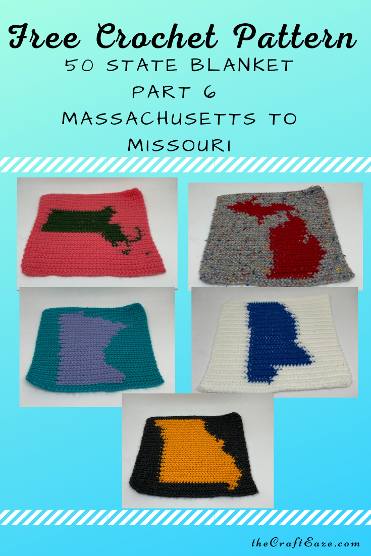 50 State Blanket Part 6 - Massachusetts to Missouri - CraftEaze